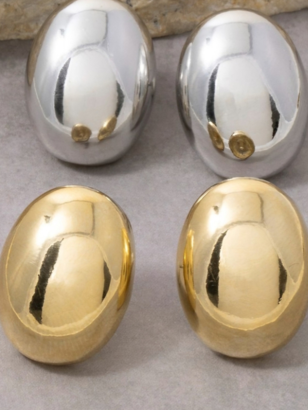 Polished Dome Earrings NEW - Gold & Silver